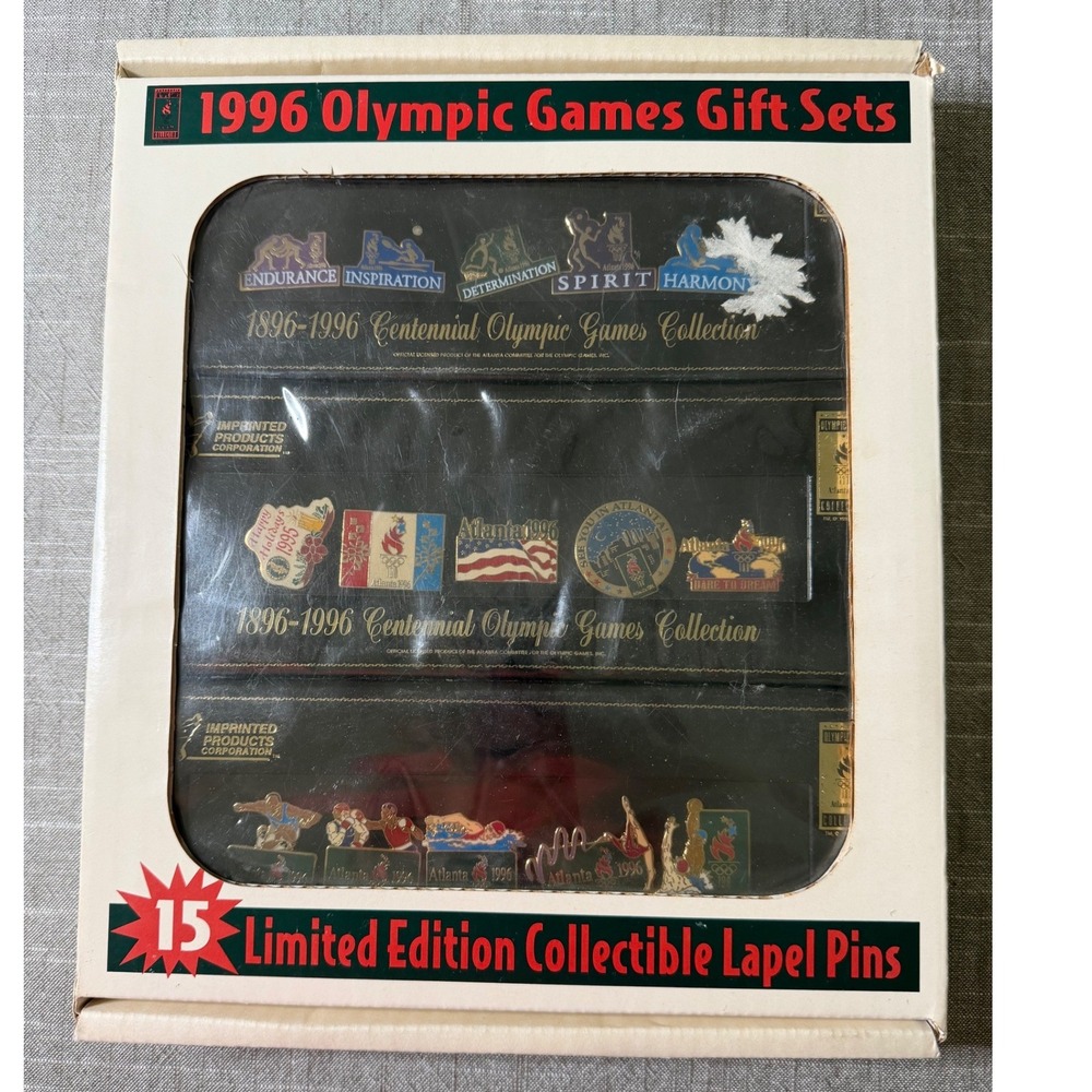 1996 Atlanta Centennial Olympic Games 15 Pin Gift Set Limited Edition Collection
